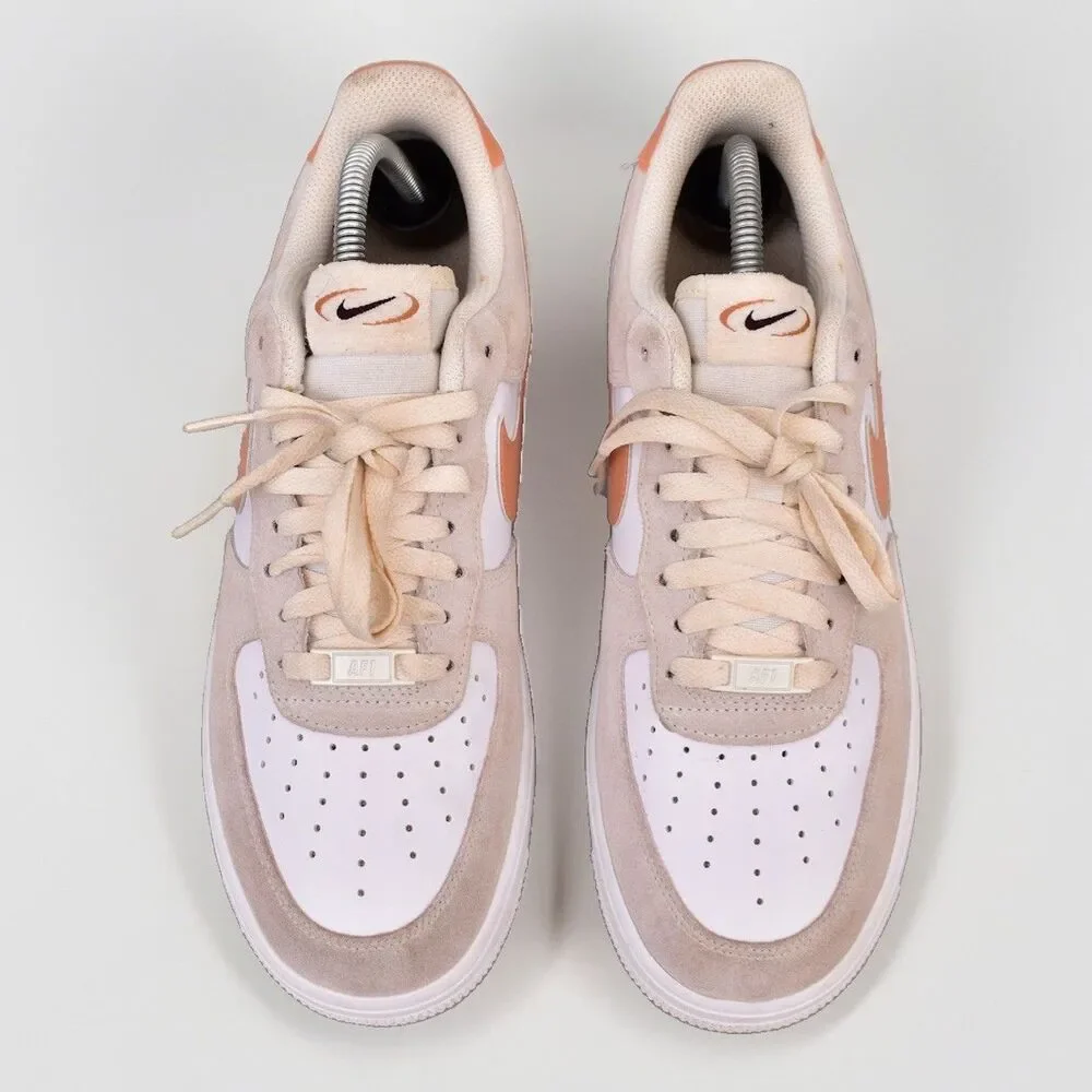Nike Air Force 1 '07 Sneakers Tennis Shoes Women’s 9.5 White Beige Tan Suede